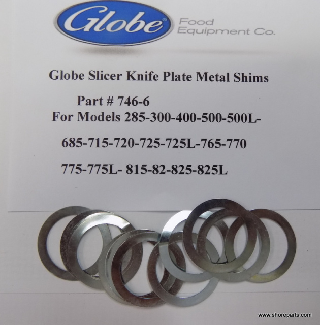 Globe Slicer Knife Plate Metal Shims Part # 747-6